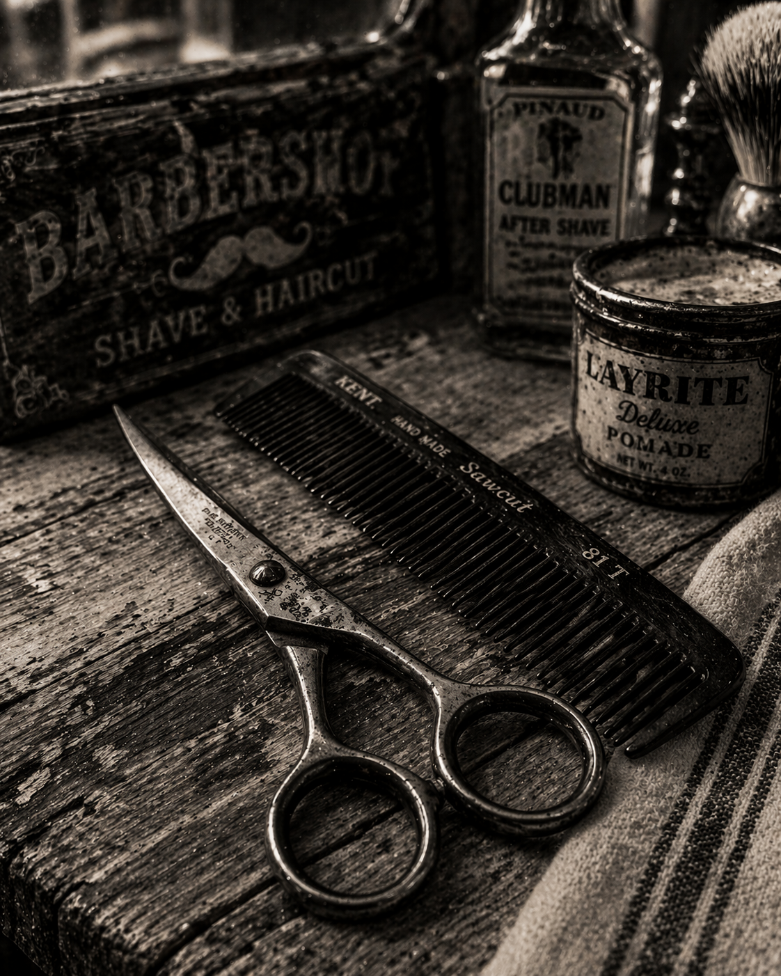 Scissors and comb